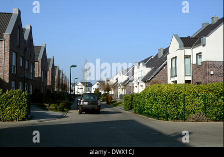 De nouvelles maisons à Düsseldorf (Rhénanie-Westphalie) le 11/03/2014. Banque D'Images