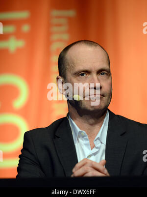 Cologne, Allemagne. 14Th Mar, 2014. Auteur britannique Simon Beckett lors d'une lecture au festival de littérature allumé.Cologne à Cologne, Allemagne, 14 mars 2014. Photo : Marius Becker/dpa/Alamy Live News Banque D'Images