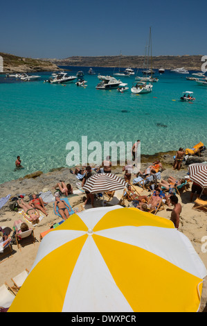 Blue Lagoon en Comino island à Malte Banque D'Images