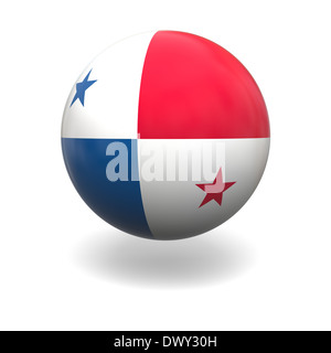 Drapeau national du Panama sur sphère isolé sur fond blanc Banque D'Images