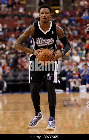 12 mars 2014 : Sacramento Kings guard Ben McLemore (16) en action au cours de la NBA match entre les Sacramento Kings et les Philadelphia 76ers au Wells Fargo Center de Philadelphie, Pennsylvanie. Les rois a gagné 115-98. Christopher Szagola/Cal Sport Media Banque D'Images