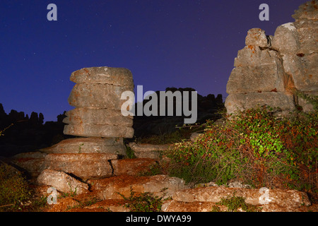 Torcal de Antequera, la province de Málaga, Andalousie, espagne. Banque D'Images