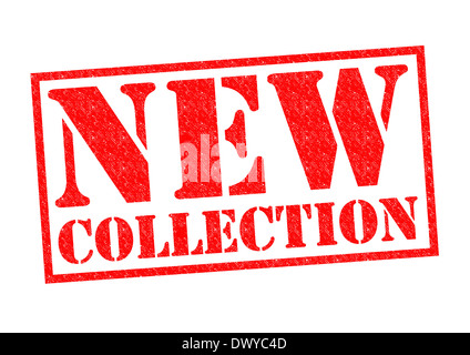 Nouvelle collection de timbres en caoutchouc rouge sur un fond blanc. Banque D'Images