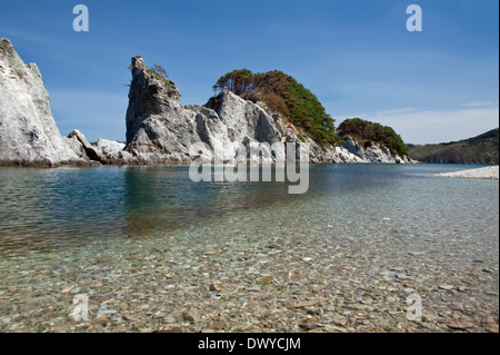 Jodogahama Beach (Plage de la Terre Pure), la côte de Sanriku, Miyako, Iwate Prefecture, Japan Banque D'Images