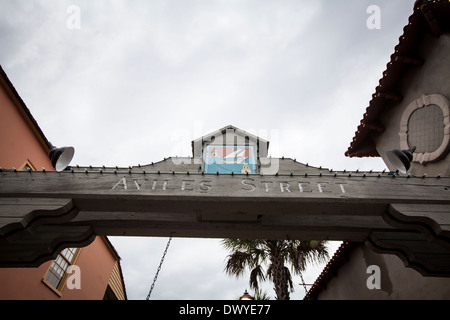 Aviles Street est représenté à Saint Augustine, Floride Banque D'Images