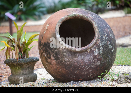 Un grand pot en argile est représenté dans Buckingham Fountain of Youth Archaeological Park, Floride Banque D'Images