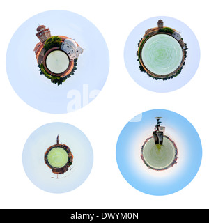 Ensemble de panorama sphérique de Venise et la lagune de Venise Banque D'Images