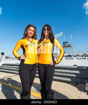 Sebring, en Floride, USA. Mar 15, 2014. Sebring, Floride - Mar 15, 2014 : Les modèles de pneus Continental posent pour les photos avant le début des 12 Heures de Sebring Sebring International Raceway à Sebring, Floride. Credit : csm/Alamy Live News Banque D'Images