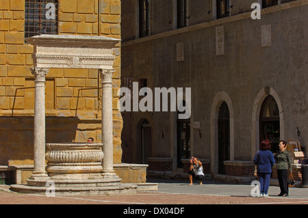 Piazza Pio II, Pienza Banque D'Images