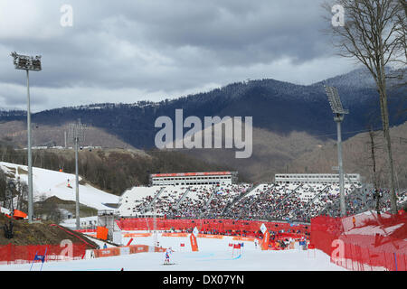 Sochi, Russie. Mar 15, 2014. Vue générale, le 15 mars 2014 -Ski Alpin : Homme Slalom géant debout à 'Rosa Khutor Alpine' Centre pendant la Sotchi 2014 Jeux paralympiques d'hiver de 2010 à Sotchi, Russie. © Yohei Osada/AFLO SPORT/Alamy Live News Banque D'Images