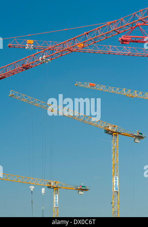 De nombreuses grues de construction Banque D'Images