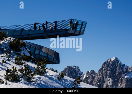 AlpspiX, plate-forme d'observation à l'Alpspitzbahn, Station de montagne, des sommets alpins, Wettersteingebirge, Garmisch-Partenkirchen, Upper Banque D'Images