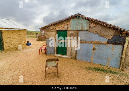 Cabane en bois dans une zone rurale de La Guajira, Colombie Banque D'Images