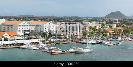 Panorama de Oranjestad, Aruba, ABC Islands, Caribbean Banque D'Images