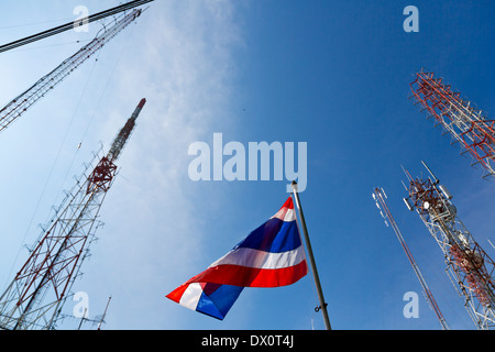 Mâts de télécommunication de Khao à Sae, Phuket, Thailand Banque D'Images