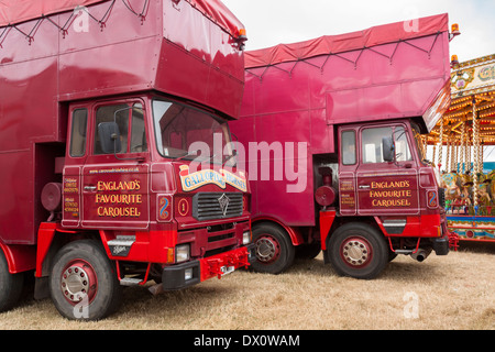Screetons Gallopers camions et des forains Rallye vapeur Masham UK Banque D'Images