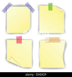 Illustration en couleur jaune avec des documents avis isolated on white Banque D'Images