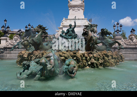 Détail du Monument des Girondins dans la Place des Quinconces à Bordeaux, France Banque D'Images