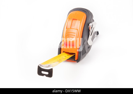 Ruban de mesure isolé sur fond blanc Banque D'Images