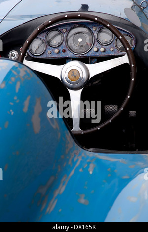 1955 Ferrari 500 Spider et planche de bord intérieur de Mondial Banque D'Images