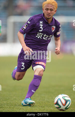 Kyoto, Japon. © Aflo Co.,Ltd 16 Mar, 2014. Yusuke Higa (Sanga) Football/soccer : 2014 J.League Division 2 match entre Kyoto Sanga F.C. 0-0 SC Tochigi au stade Nishikyogoku Stadium à Kyoto, au Japon. Credit : AFLO Co. Ltd ./Alamy Live News Banque D'Images