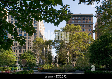 Gramercy Park. Lexington Ave entre les 20e et 21e Rue Rue c'est le parc qui curieusement les noms de quartier Banque D'Images