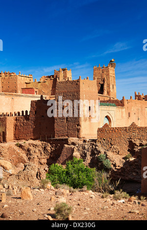 La Kasbah de Glaoui du Tamedaght dans la vallée de l'Ounilla, Maroc Banque D'Images