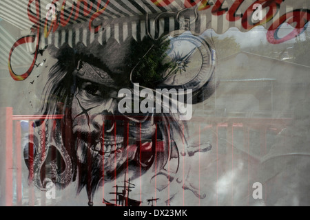 Jacky Tattoo (salon de tatouage à St.Leu). Pirate de l'île de la réunion est présent dans tous les coins. Non seulement l'étrange Banque D'Images