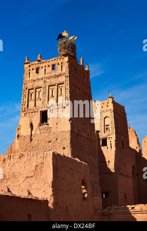 La Kasbah de Glaoui du Tamedaght dans la vallée de l'Ounilla, Maroc Banque D'Images