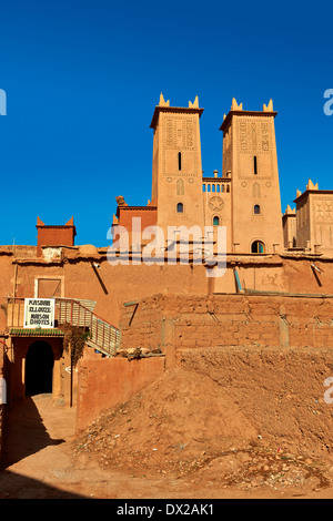 La Kasbah de Glaoui du Tamedaght dans la vallée de l'Ounilla, Maroc Banque D'Images