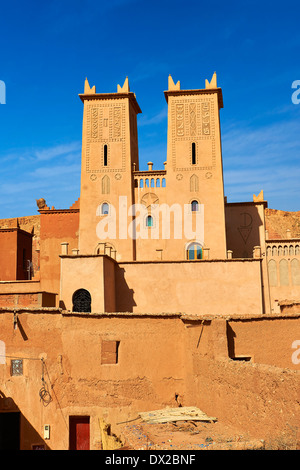 La Kasbah de Glaoui du Tamedaght dans la vallée de l'Ounilla, Maroc Banque D'Images