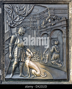 Détail de martyrium de saint-jean, le pont Charles à Prague Banque D'Images