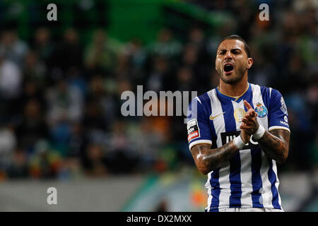 16 mars 2014 - Portugais du FC Porto avant Ricardo Quaresma réagit au cours de la zon Sagres League football match Sporting CP vs FC Porto au Stade Alvalade à Lisbonne. (Crédit Image : © Filipe Amorim/NurPhoto/ZUMAPRESS.com) Banque D'Images