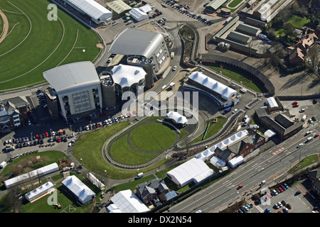Vue aérienne de l'Hippodrome Aintree à Liverpool, accueil du Grand National Banque D'Images