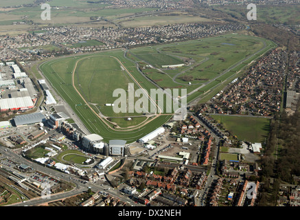 Vue aérienne de l'Hippodrome Aintree à Liverpool, accueil du Grand National Banque D'Images