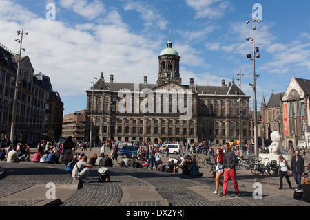 Le Palais Royal sur la place du Dam, à Amsterdam, Pays-Bas Banque D'Images