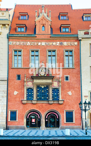 PRAGUE, RÉPUBLIQUE TCHÈQUE - SEP 07 : Les façades de maisons de la vieille ville le Sep 07, 2013 . Prague, République Tchèque Banque D'Images