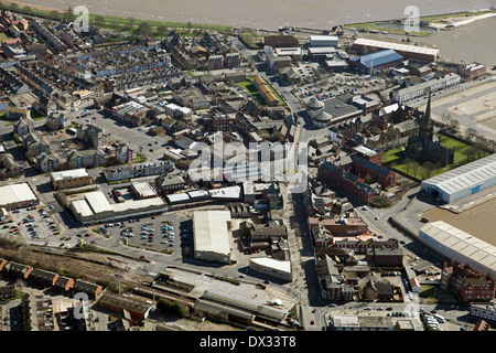 Vue aérienne de la ville de Goole East Yorkshire Banque D'Images