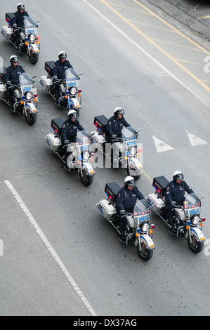 Défilé de voitures de police de Vancouver, Vancouver, Colombie-Britannique, Canada Banque D'Images