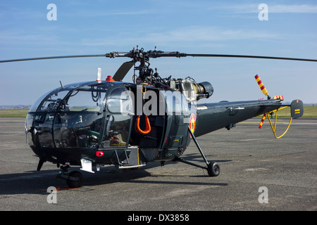 L'Aérospatiale Alouette III, un seul moteur, d'hélicoptères utilitaires légers utilisés par l'Armée de l'air belge / Air Component, Belgique Banque D'Images