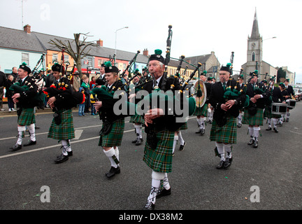 Tuyau Corduff Banque dans la Parade de la St Patrick en Irlande Monaghan Carrickmacross Co. Banque D'Images