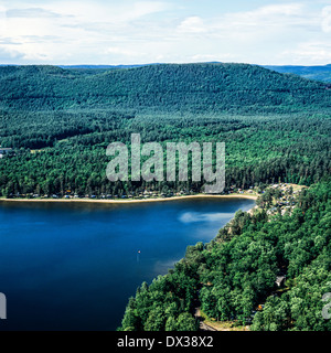 Vue aérienne de Hanau dans le lac des Vosges Moselle Lorraine France Banque D'Images