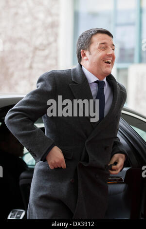 Berlin, Allemagne. Mar 17, 2014. Nouveau premier ministre Italien Matteo Renzi est accueilli à Berlin avec les honneurs militaires par la chancelière Merkel./Photo : le nouveau Premier Ministre Italien Matteo Renzi, à Berlin, le 17 mars 2014. Credit : Reynaldo Paganelli/NurPhoto ZUMAPRESS.com/Alamy/Live News Banque D'Images