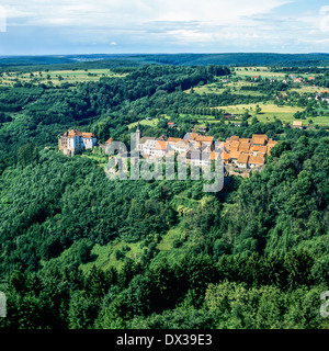 Vue aérienne de la Petite-Pierre village Alsace France Banque D'Images