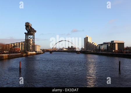 La Rivière Clyde à Glasgow, en Écosse. Banque D'Images