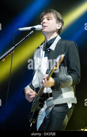 Brighton, UK. Mar 17, 2014. Franz Ferdinand joue le Brighton Dome le 17/03/2014 à Brighton Dome, Brighton. Les personnes sur la photo : Alex Kapranos. Credit : Julie Edwards/Alamy Live News Banque D'Images