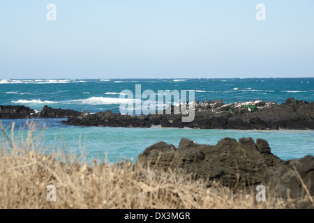 Voir d'Seoubong d'HamDeok beach de l'île de Jeju Banque D'Images