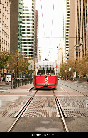 Télécabine sur Market Street, San Francisco, California, United States Banque D'Images