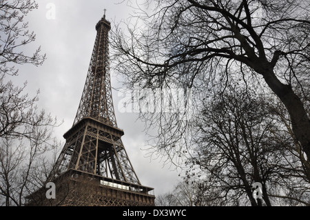 La Tour Eiffel en hiver Banque D'Images