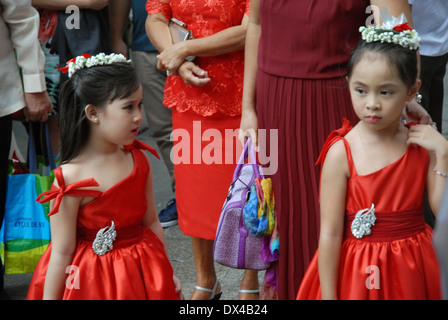 Mariage à la Cathédrale de Manille, Beaterio, Intramuros, Manille, Philippines. Banque D'Images